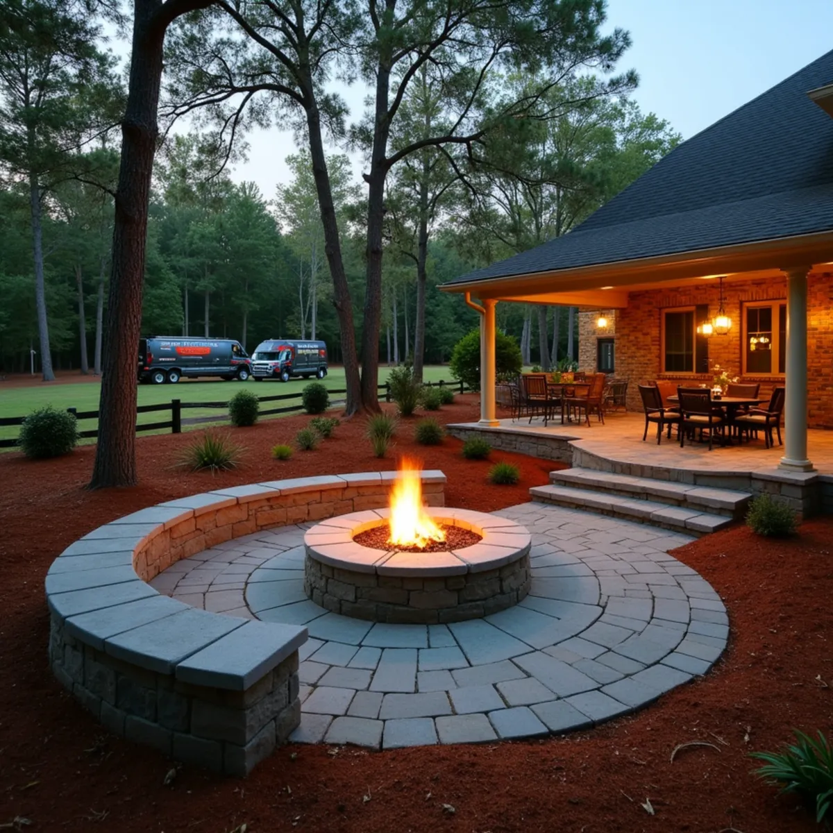 Residential Hardscape & Fire Pit Design in Deatsville, AL by Truvian Lawn Care